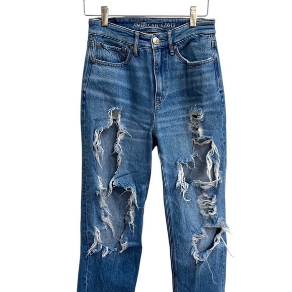 American Eagle comfort stretch waistband highest rise 90s boyfriend Jean 2 reg - Picture 2 of 6